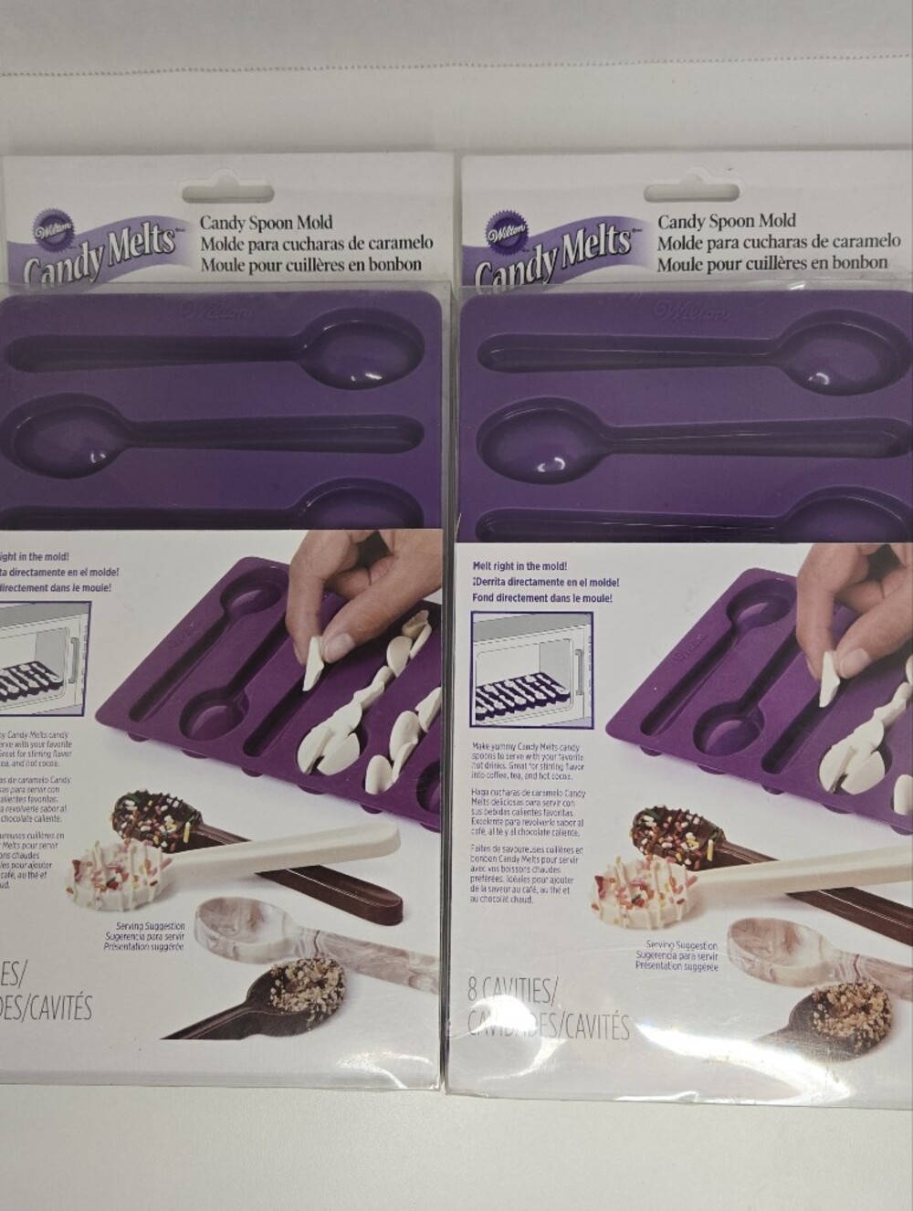 Wilton Candy Melts Candy Spoon Mold 8 Cavities, Set Of 2, 2115-0229 Silicone